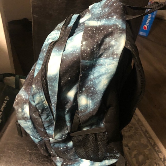 JanSport Trans SuperMax Backpack Laptop Sleeve Cosmos Galaxy Space Teal Blue - Picture 9 of 14